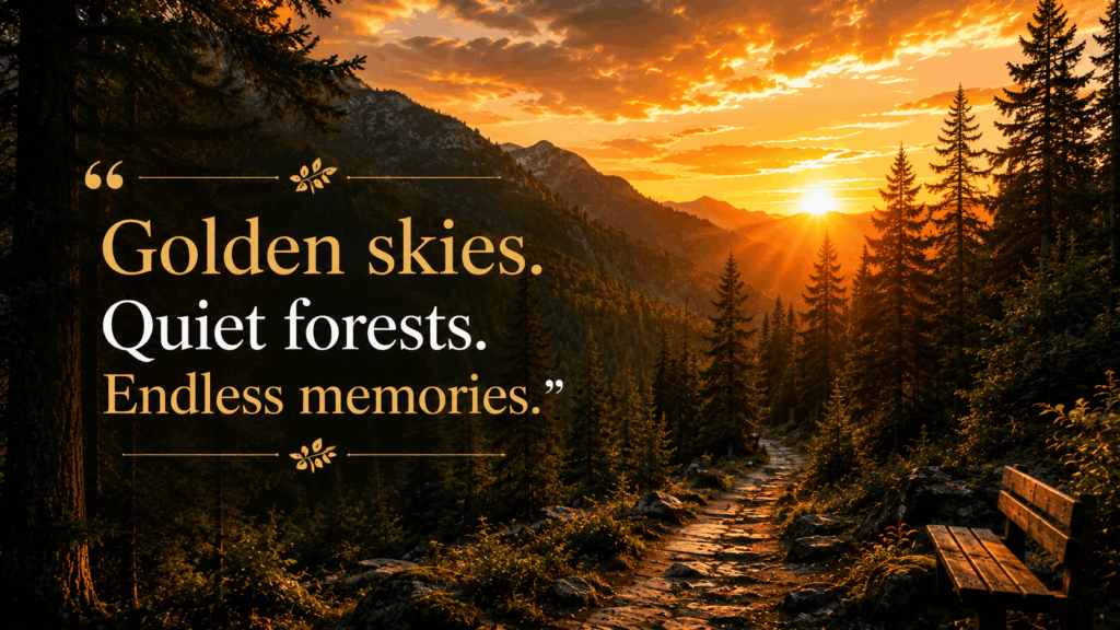 Sunset Forest Captions