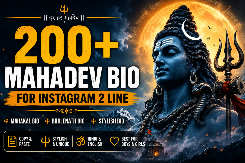 Mahadev Bio for Instagram 2 Line