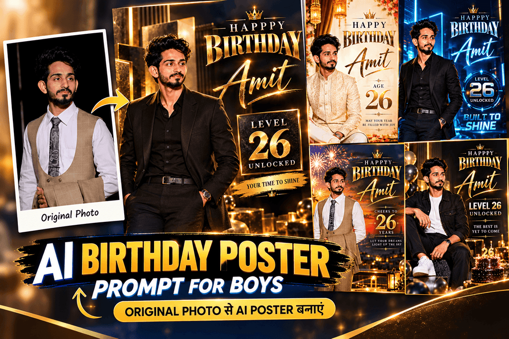 AI Birthday Poster Prompt for Boys