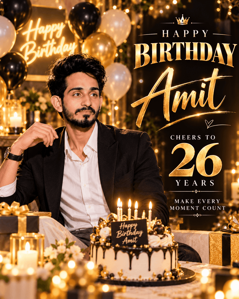 Birthday Cake and Balloons Poster