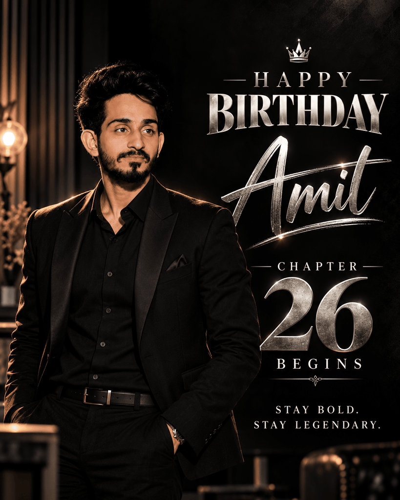 Black Theme Birthday Poster Prompt