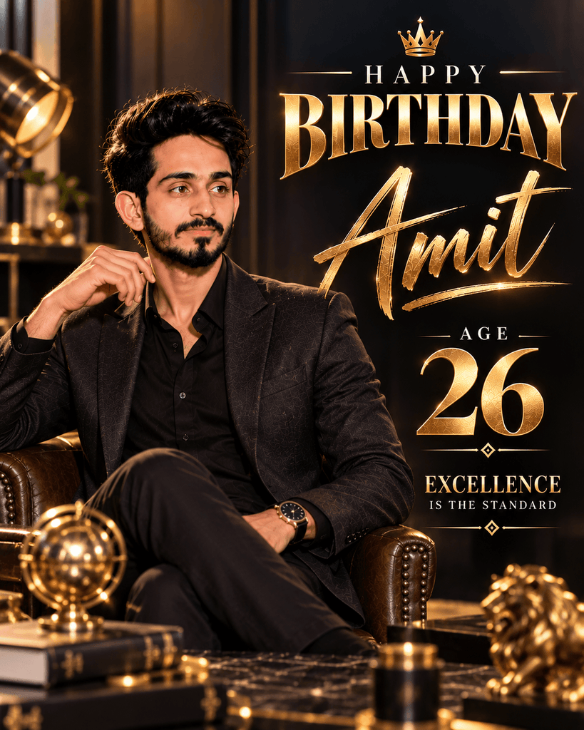 Dark Luxury Birthday Poster