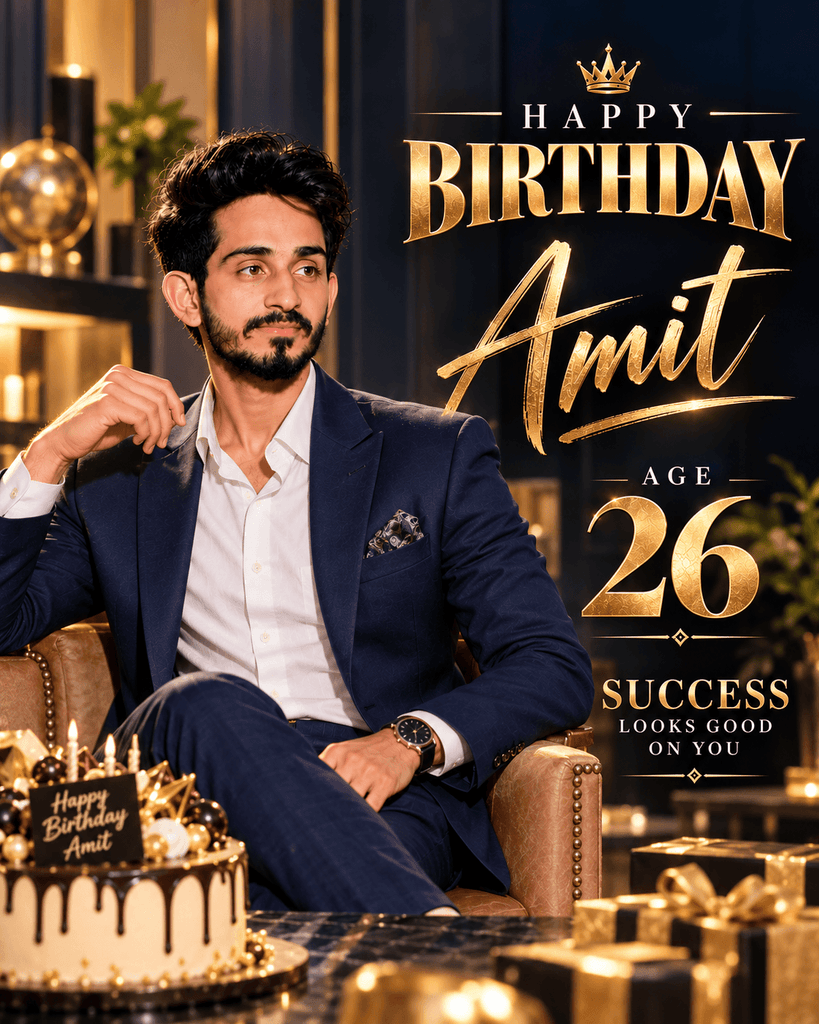 Formal Suit Birthday Poster Prompt