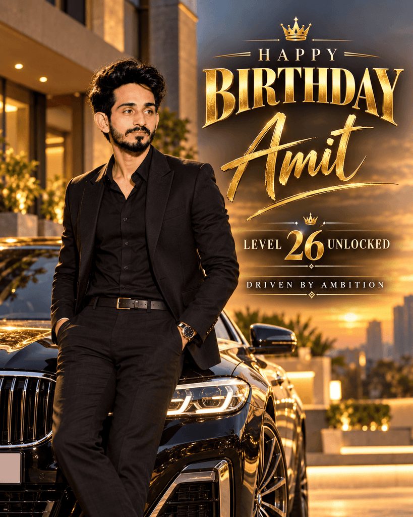 Luxury Car Birthday Poster