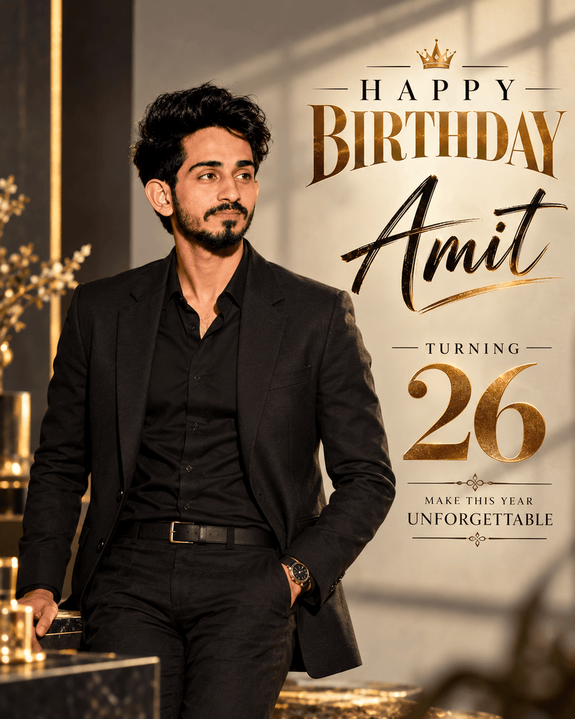 Minimal Birthday Poster with Name and Age