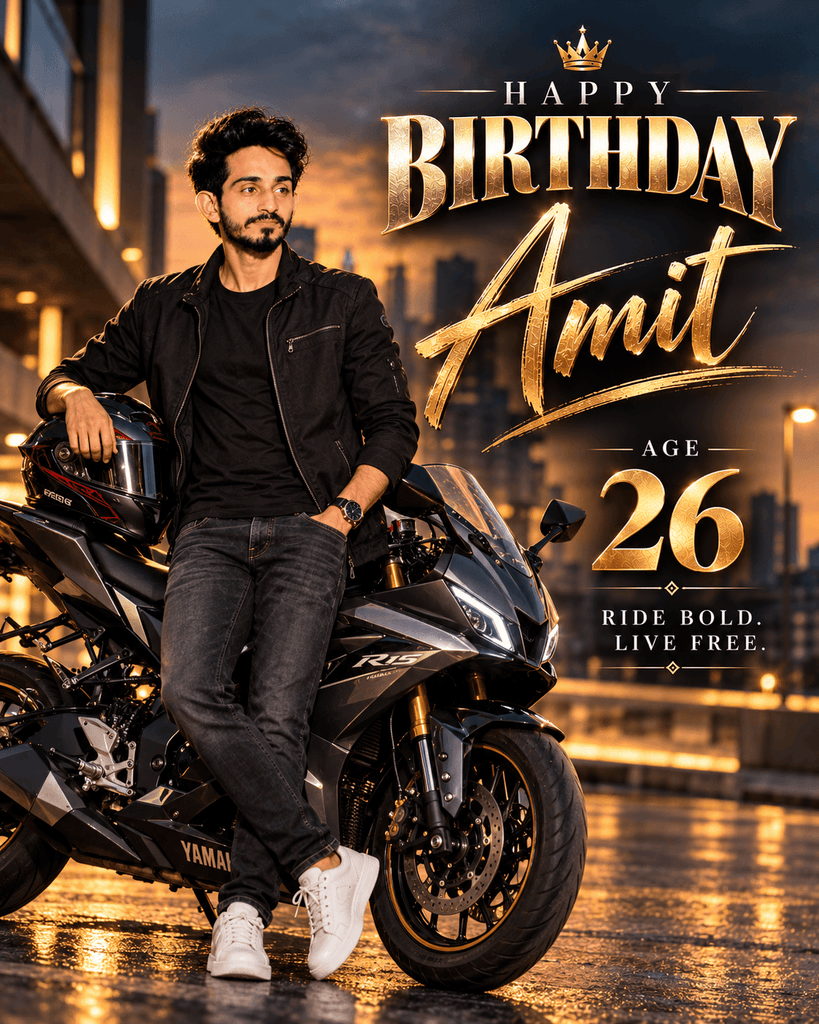 Sports Bike Birthday Poster