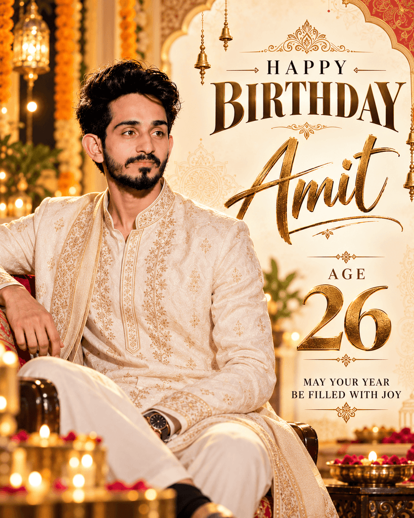 Traditional Indian Birthday Poster