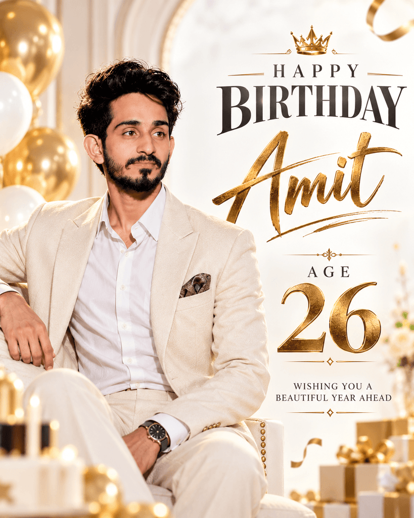 White Luxury Birthday Poster