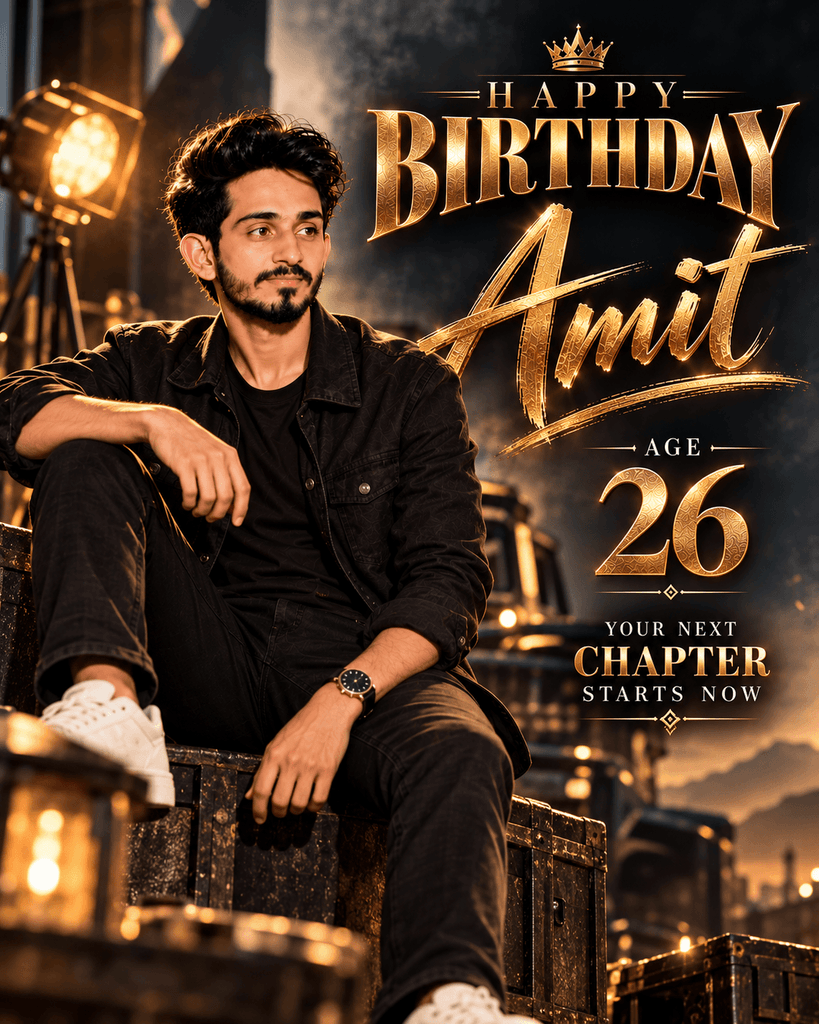 cinematic birthday poster for boys prompt